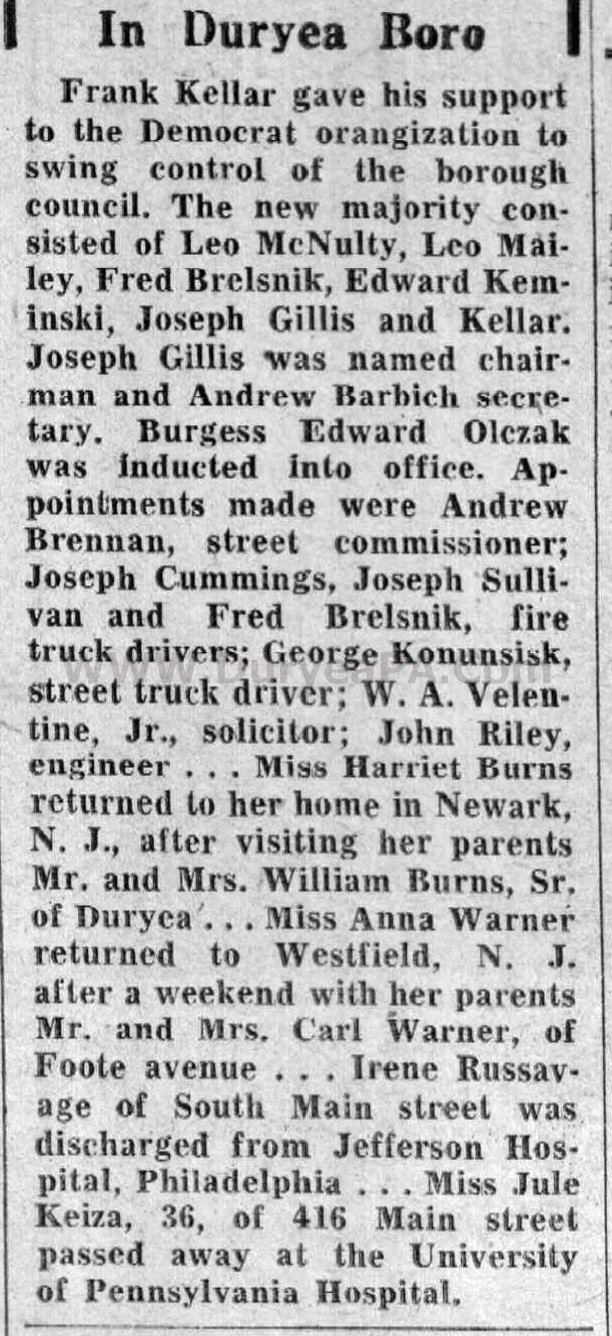 Duryea Pennsylvania Historical Homepage